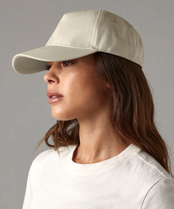 Gorra de 5 paneles de algodn orgnico | Negro