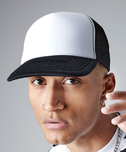 Gorra trucker vintage de snapback | Negro/Blanco