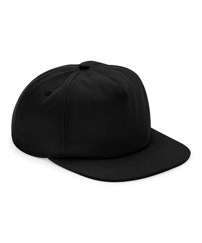Gorra de 5 paneles sin estructura de algodn orgnico | Negro