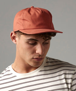 Gorra de 5 paneles sin estructura de algodn orgnico | Negro