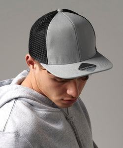 Gorra trucker de 6 paneles con visera plana original | Negro/Negro