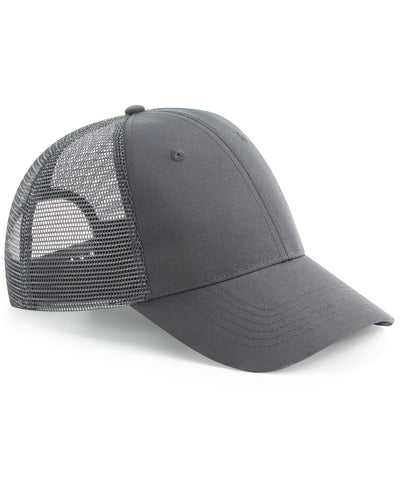 Gorra trucker de 6 paneles con cierre a presin de ropa urbana reciclada | Gris Grafito