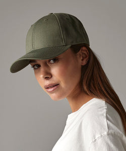Gorra de 6 paneles de lona de algodn orgnico EarthAware® | Negro