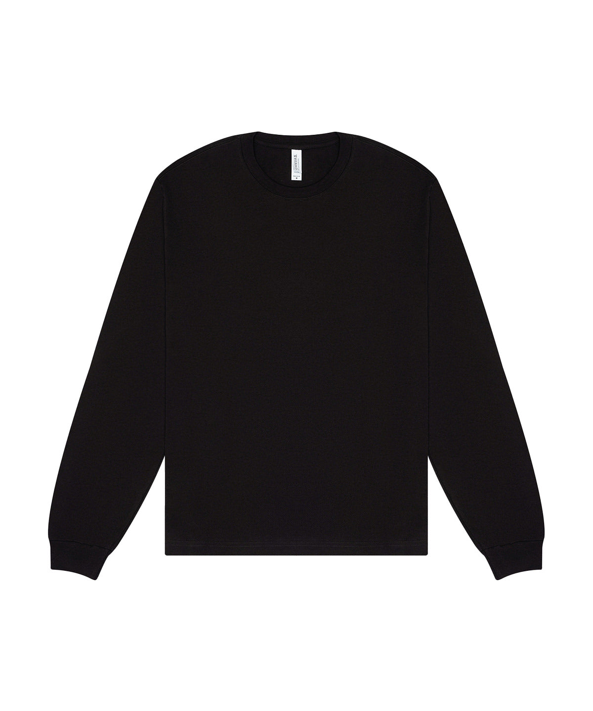 Camiseta larga de manga larga pesada unisex | Negro