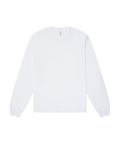 Camiseta larga de manga larga pesada unisex | Blanco
