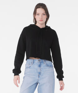 Sudadera corta de felpa para mujer | Negro