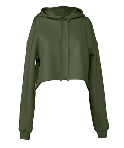 Sudadera corta de felpa para mujer | Verde Militar