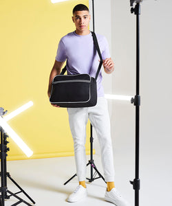 Bolso de hombro retro | Negro/Blanco