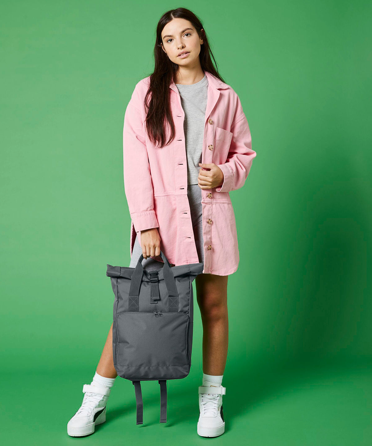 Mochila con doble asa y cierre enrollable | Negro