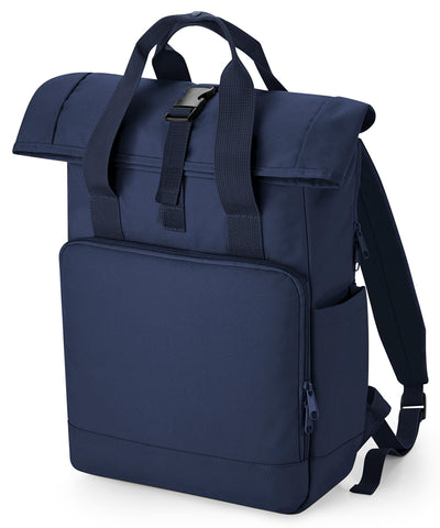 Mochila para porttil con doble asa y cierre enrollable reciclada | Anochecer Marino