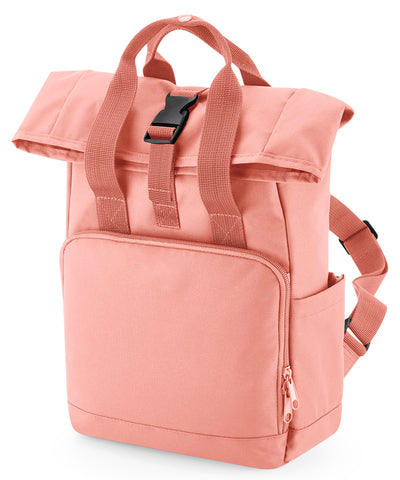 Mochila mini con asas gemelas y cierre superior enrollable reciclada | Rosa Palo