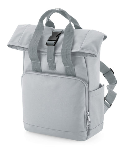 Mochila mini con asas gemelas y cierre superior enrollable reciclada | Gris Claro