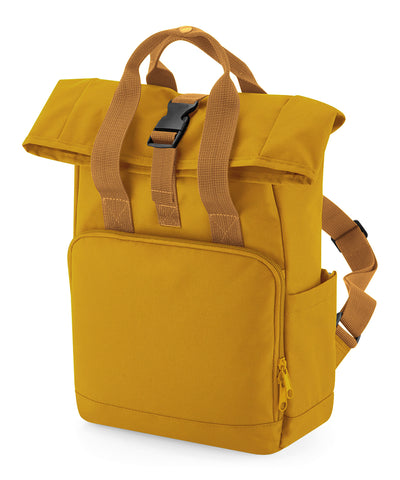Mochila mini con asas gemelas y cierre superior enrollable reciclada | Mostaza