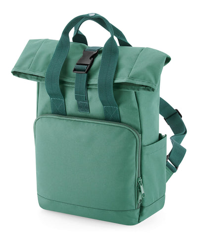 Mochila mini con asas gemelas y cierre superior enrollable reciclada | Verde Salvia