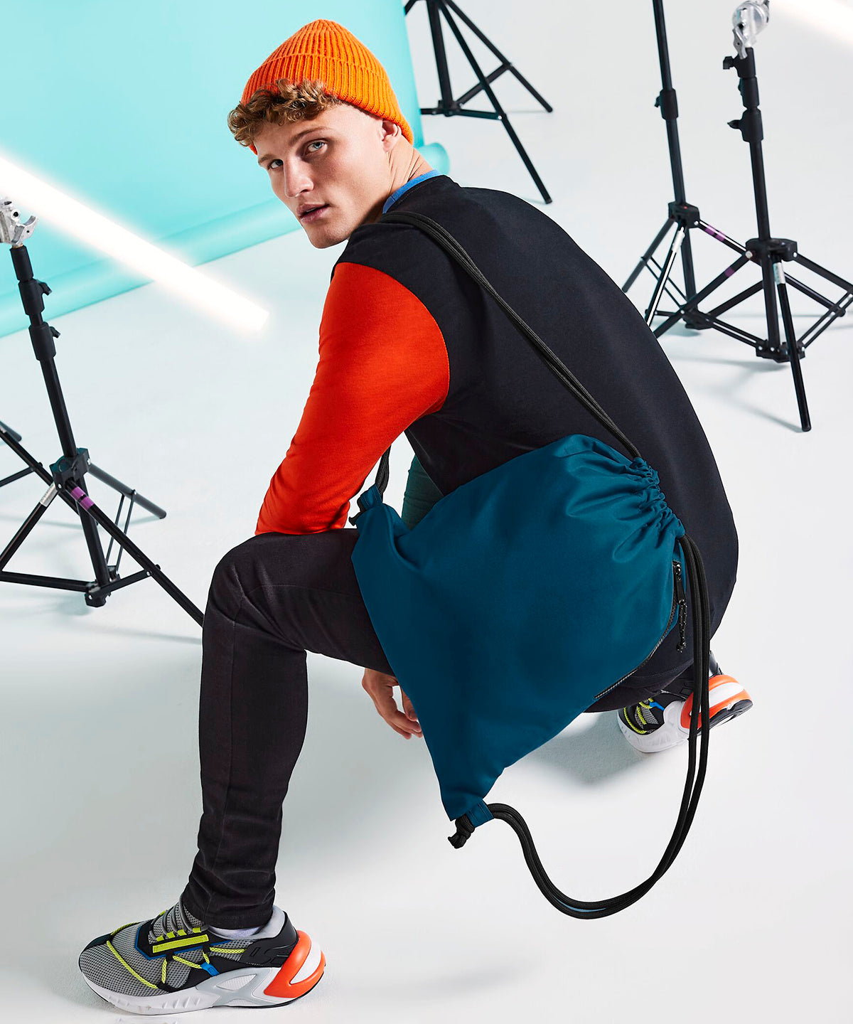 Saco de gimnasio reciclado | Negro