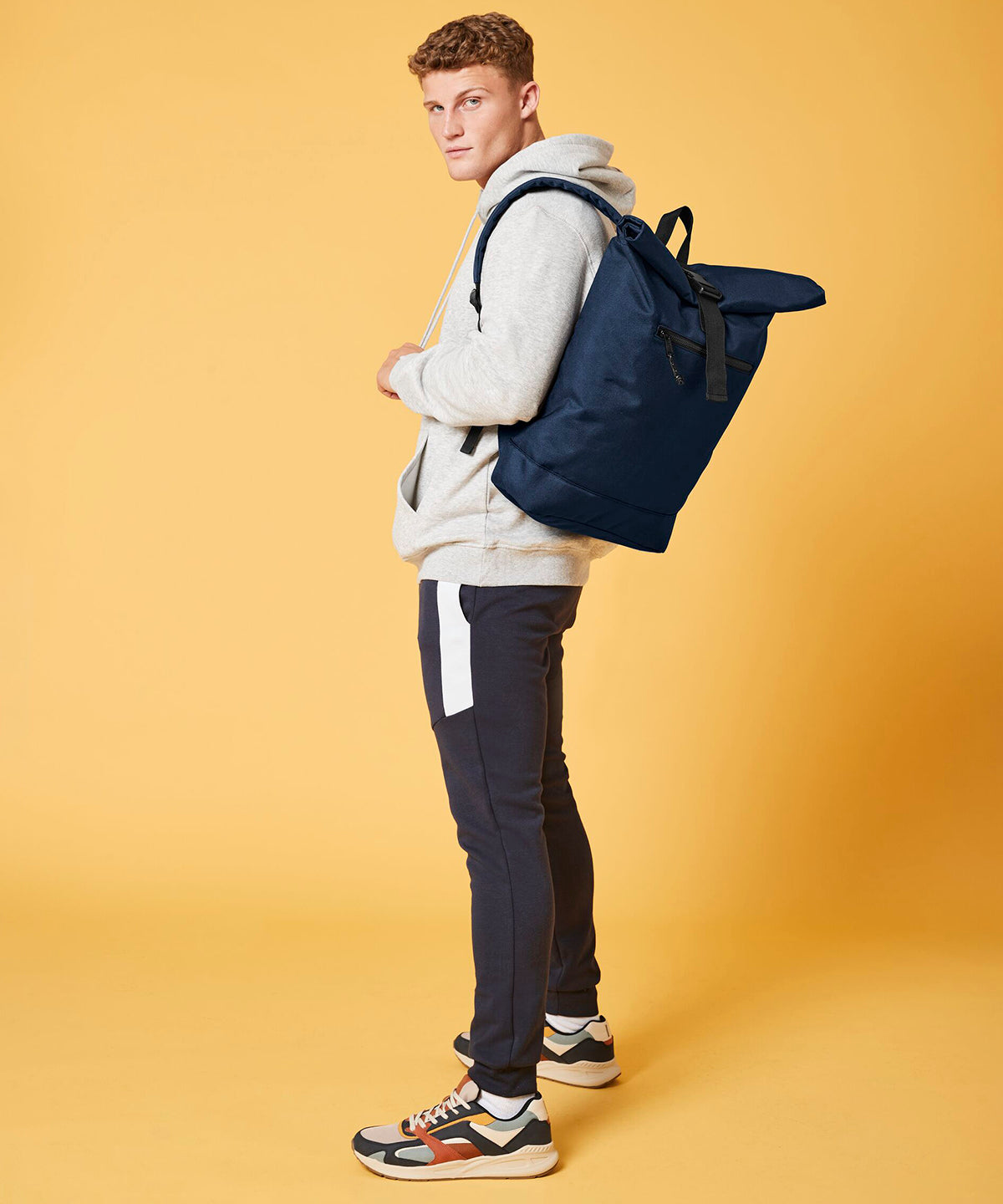 Mochila de rollo superior reciclada | Negro
