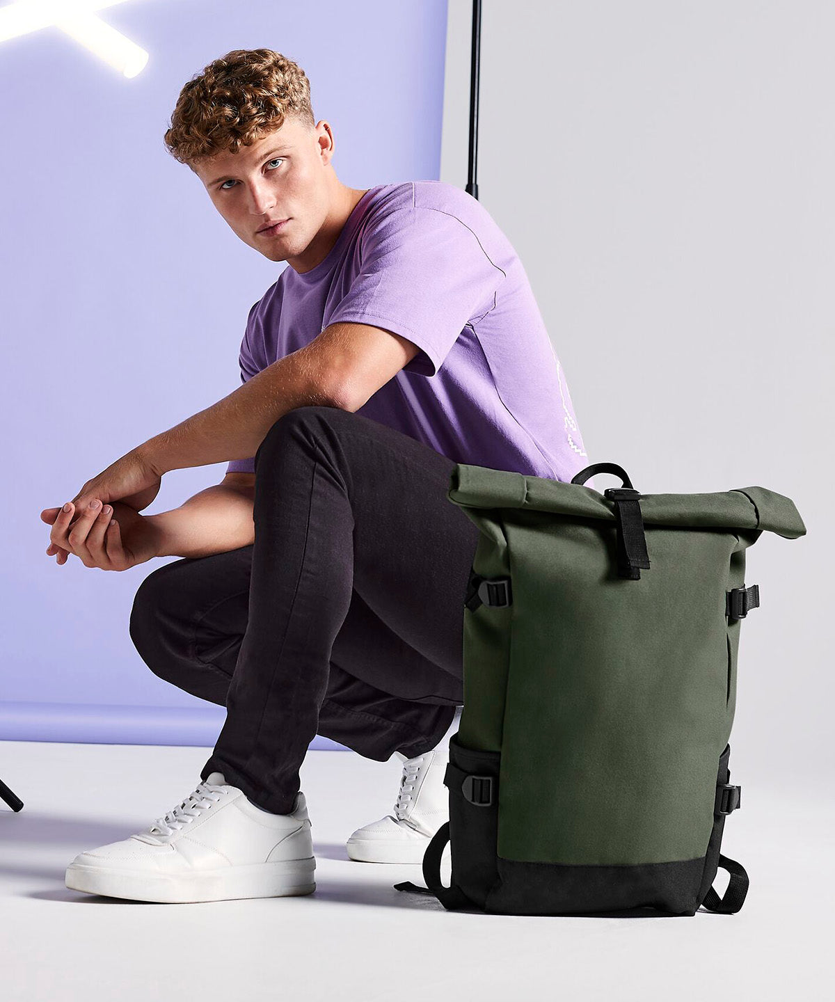 Mochila Block roll-top | Negro/Negro