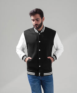 Chaqueta universitaria de sudor | Negro/Blanco