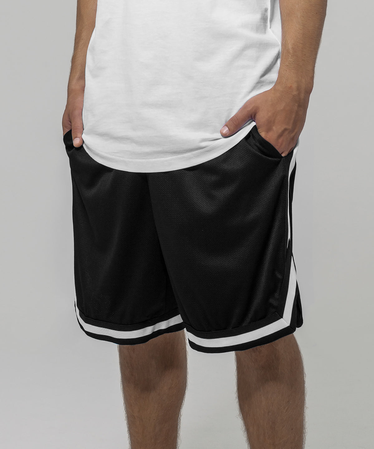 Pantalones cortos de malla bicolor | Negro/Negro/Blanco