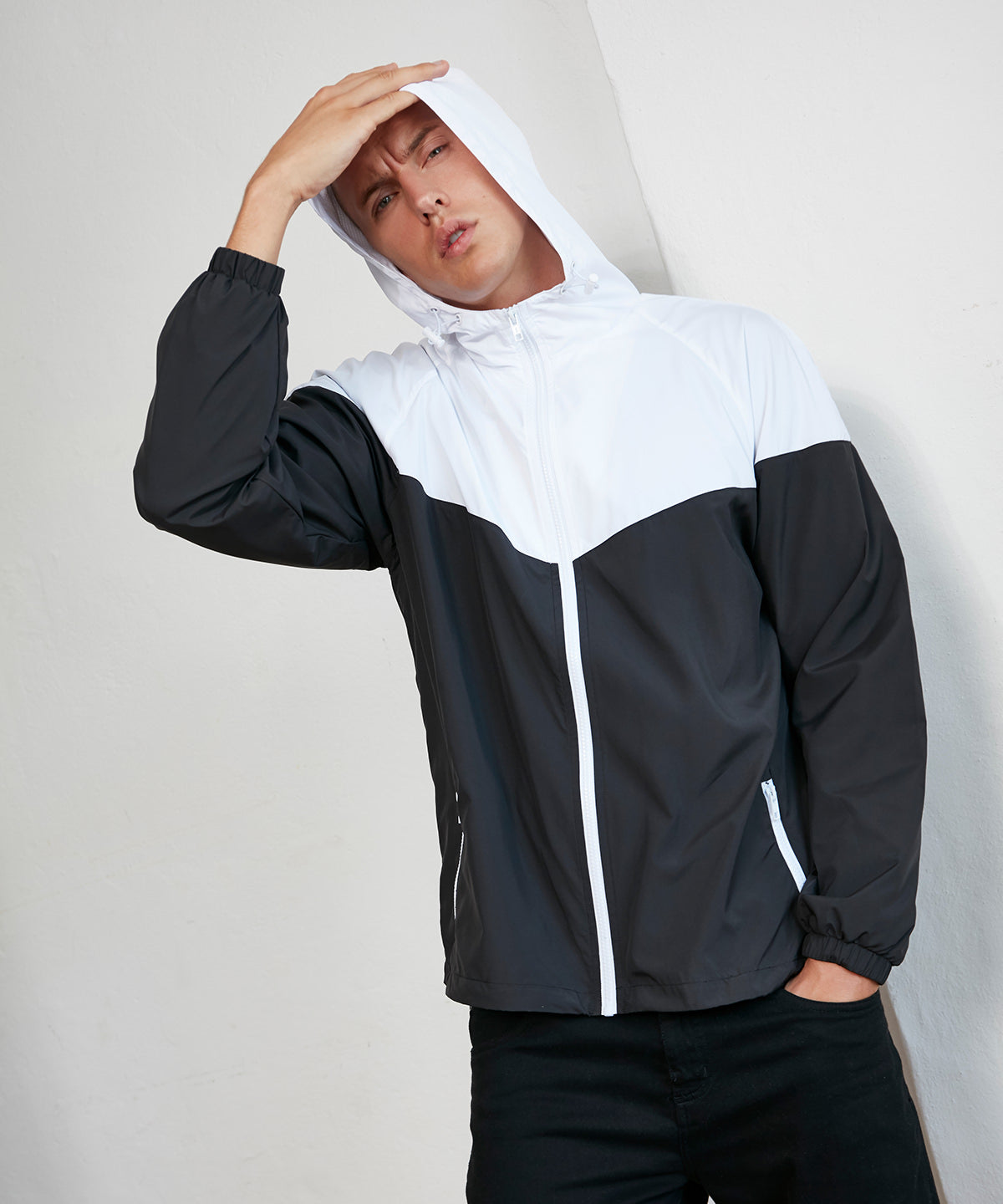 Chaqueta cortavientos tcnica bicolor | Negro/Blanco