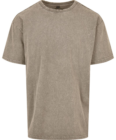 Camiseta extragrande de lavado cido pesado | Caqui Oscuro