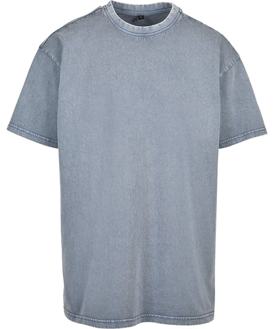 Camiseta extragrande de lavado cido pesado | Azul Antiguo