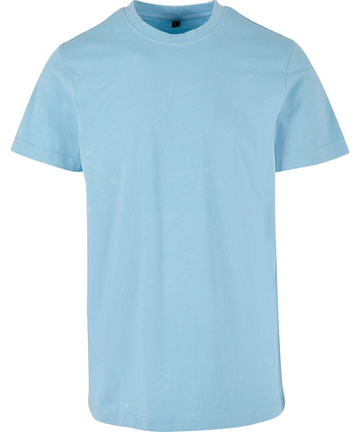 Camiseta de cuello redondo lavada con cido | Azul Bltico