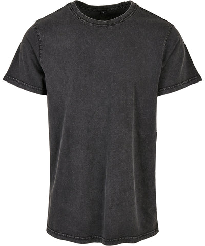 Camiseta de cuello redondo lavada con cido | Negro