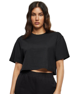 Camiseta corta oversize para mujer | Negro