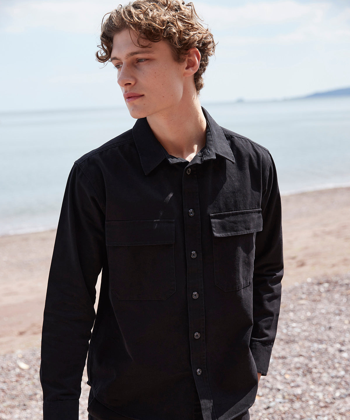 Camisa de trabajo con estampado de taladro | Gris Oscuro