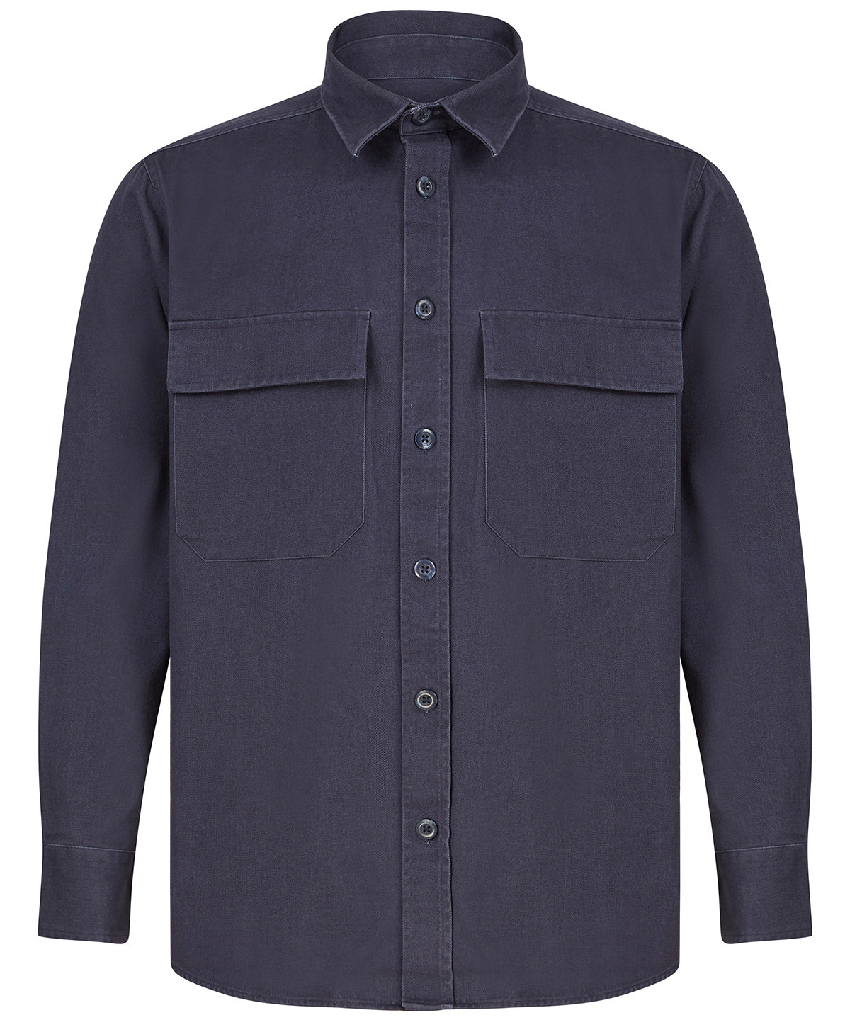 Camisa de trabajo con estampado de taladro | Azul Marino - Azul Profundo