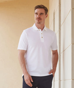 Polo clsico de piqu de algodn con cuello alto | Azul Marino - Azul Profundo