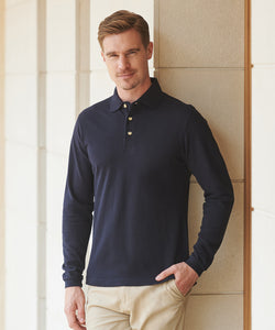 Polo de manga larga de algodn | Negro