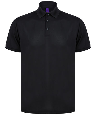 Camiseta polo de polister reciclado | Negro