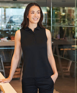 Camiseta polo sin mangas para mujer Coolplus® | Negro