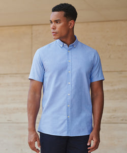 Camisa Oxford de manga corta moderna | Negro
