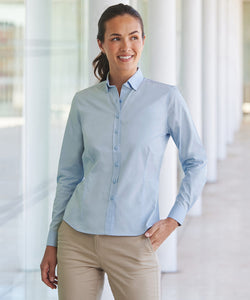 Camisa de manga larga Coolplus® con tacto de algodn para mujer | Negro