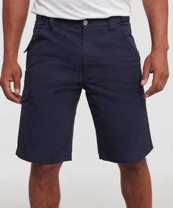 Pantalones cortos de trabajo de sarga de polialgodn | Negro