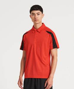 Polo fresco Contrast | Negro Intenso/Fuego Carmes