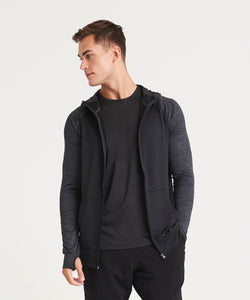 Sudadera con capucha Coolplus® de contraste | Negro Profundo