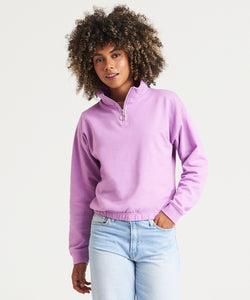 Sudadera corta con cremallera para mujer | Negro Profundo