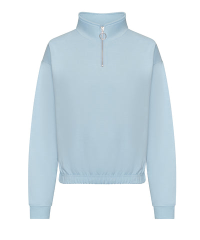 Sudadera corta con cremallera para mujer | Azul Celeste