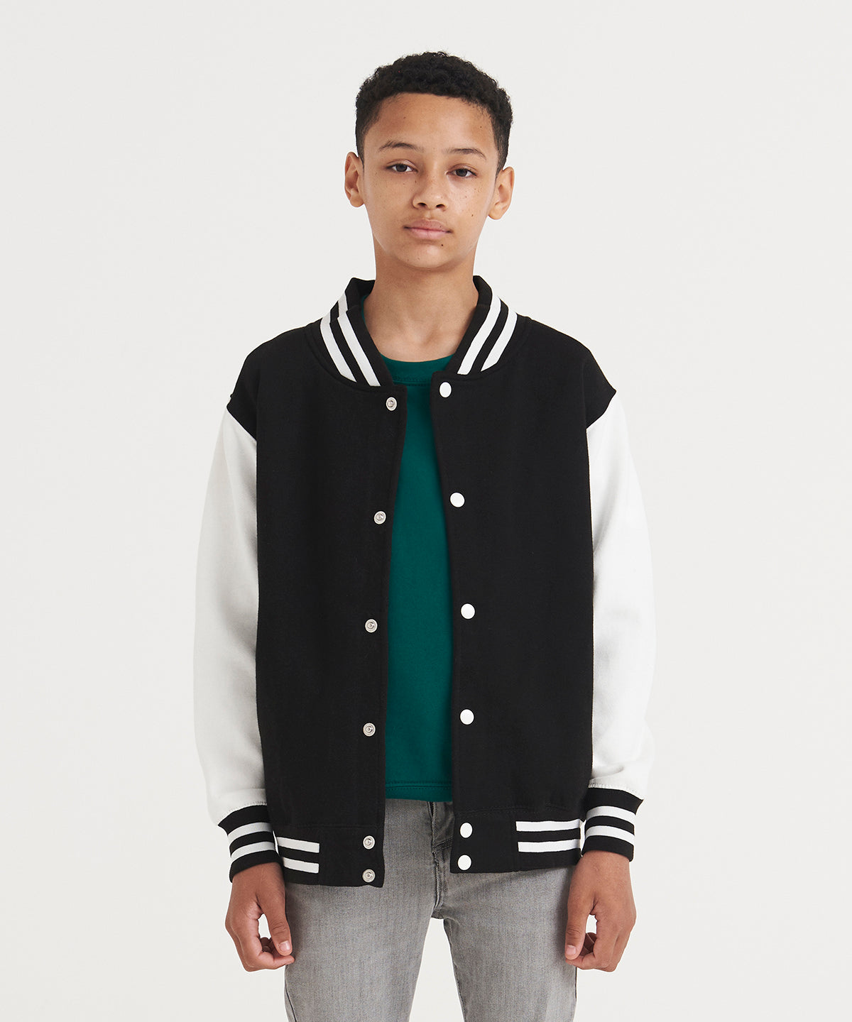 Chaqueta varsity para nios | Rosa Intenso/Blanco