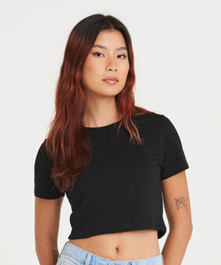 Camiseta corta de mujer de triblend | Negro Slido