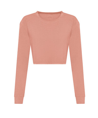 Camiseta corta de manga larga para mujer | Rosa Empolvado