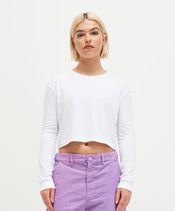 Camiseta corta de manga larga para mujer | Negro Jaspeado