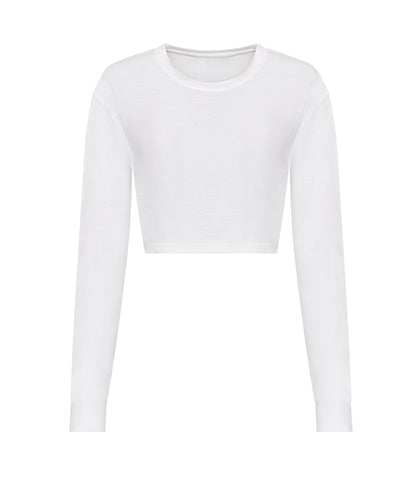 Camiseta corta de manga larga para mujer | Blanco Slido