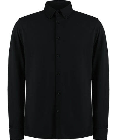 Camisa piqu de manga larga Superwash® 60 (corte entallado) | Negro - Carbn
