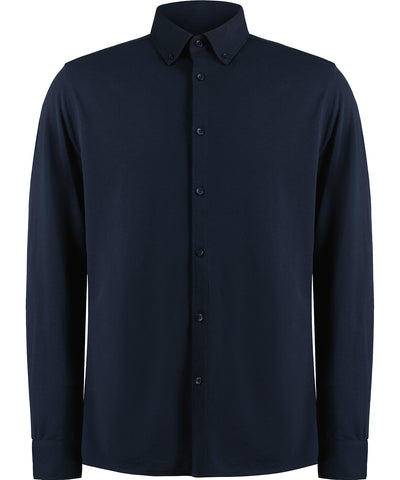 Camisa piqu de manga larga Superwash® 60 (corte entallado) | Azul Marino