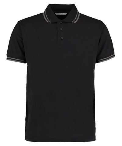 Polo de cuello con ribete (corte clsico) | Negro/Carboncillo
